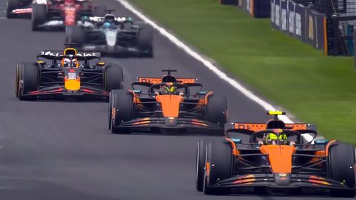 VIDEO McLaren, out din lupta la sprint încă de la startul cursei de la Austin - Oscar Piastri și Lando Norris au abandonat după o coliziune