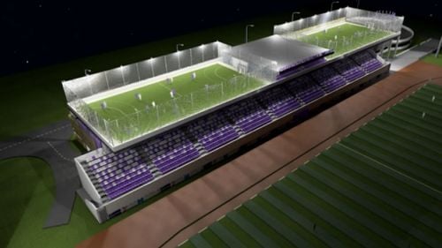 FOTO Terenuri de sport deasupra noii tribune a stadionului Știința din Timișoara. Pe trei nivele va fi amenajată o parcare auto cu 220 de locuri / Proiect futurist de 10 milioane de euro