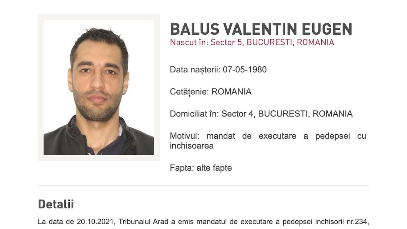 Membru al gruparii “clanul sportivilor”, prins în Italia / Valentin Eugen Băluș, zis Vali Nebunul, prins într-un restaurant din Genova / Are de executat 3 ani și 6 luni pentru trecere frauduloasă a frontierei