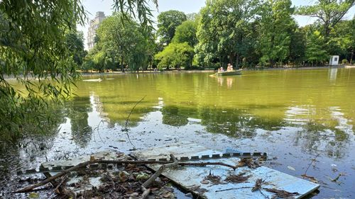 FOTO Radiografia Parcului Cișmigiu la zi: lac plin de deșeuri, vegetație și arbori uscați, mobilier urban vandalizat, locuri de joacă pentru copii insalubre, alei crăpate, gunoaie și frunze uscate la tot pasul