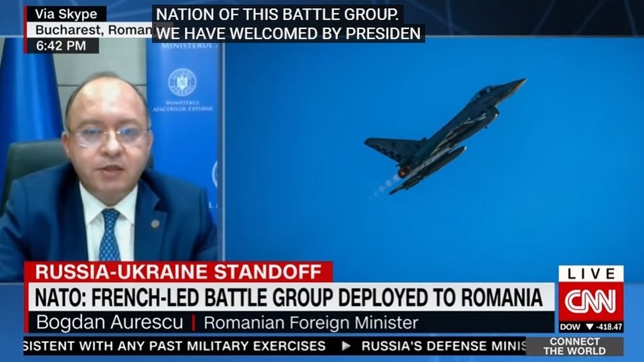 VIDEO Aurescu la CNN: Dacă Rusia recunoaște independența Donbas ar fi o clară încălcare a dreptului internațional / Sper ca grupul de luptă NATO ce va fi creat în România să aibă aceeași dimensiune ca cele din Polonia și baltice