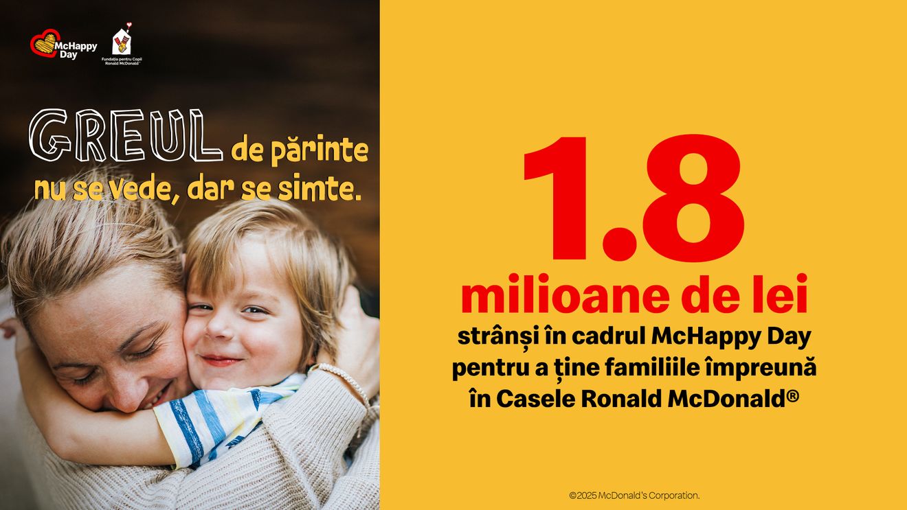 McHappy Day 2025: solidaritate în acțiune, 1,8 milioane de lei pentru Casele Ronald McDonald