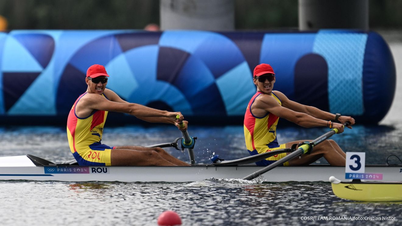 JO Paris 2024: Arteni Florin și Lehaci Florin au ratat la secundă medalia de bronz la canotaj dublu vâsle masculin