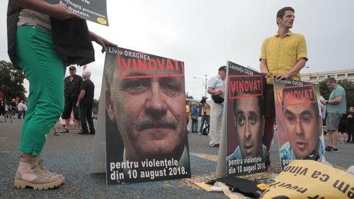 GALERIE FOTO Protest în Piața Victoriei, la 5 ani de la represiunea violentă a Jandarmeriei împotriva manifestanților din 10 August
