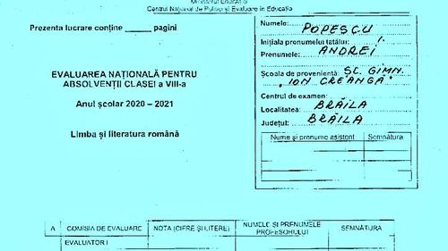 Evaluarea Națională 2021 – începe proba scrisă la Limba și literatura română. Cum arată un model de broșură de examen, care sunt regulile în școală și în bancă, ce metode de corectare a greșelilor au elevii