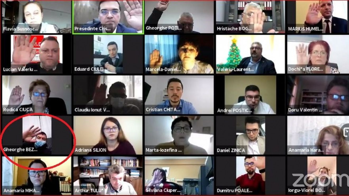 În ședința online a Consiliului Local Galați, în locul unui ales PSD a apărut în fața camerei și a votat mai multe proiecte o altă persoană