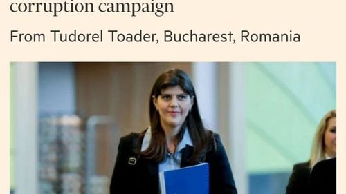 Financial Times publică o scrisoare a lui Tudorel Toader în care ministrul cere ca Laura Codruța Kovesi să nu fie numită șefa Parchetului European