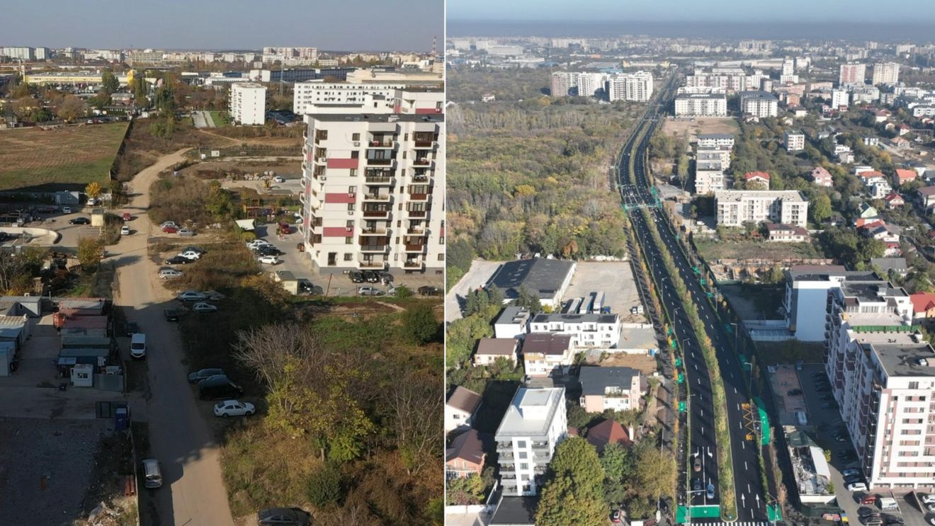 FOTO Nouă arteră de circulație construită de la zero în Sectorul 6, cu infrastructură rutieră, velo, pietonală și spații verzi/ Drumul Valea Largă, dat în circulație