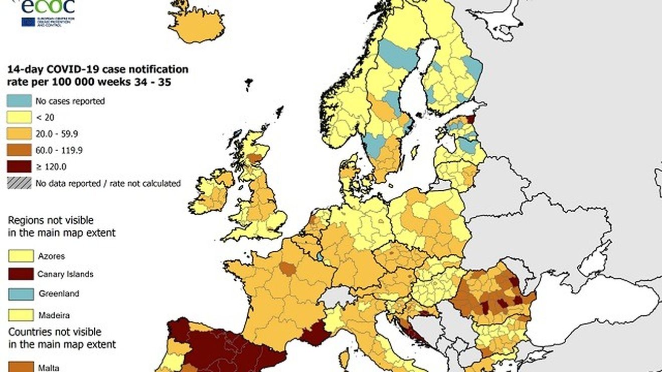 Statele europene care au depășit România la numărul de cazuri Covid la 100.000 de locuitori în ultimele 14 zile, regula pentru a intra în carantină la sosirea în țară / Autoritățile din Franța au plasat 28 de departamente în „zona roșie”