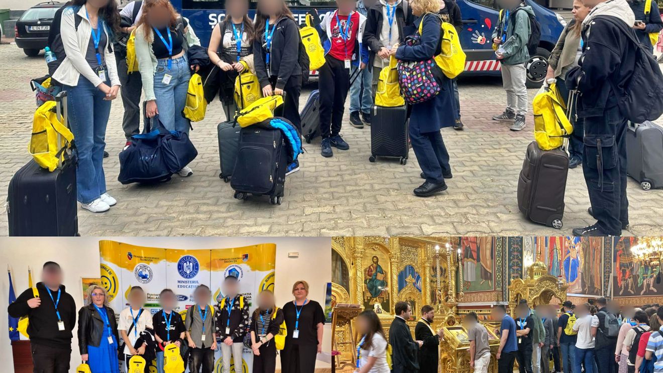 FOTO Galben și albastru peste tot la Olimpiada Națională de TIC, de la Slobozia, exact culorile partidului primarului din orașul-gazdă și al inspectoarei școlare generale / Elevii specializați în programare au fost duși în vizită la trei biserici în trei zile