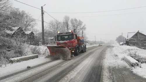 Intervenții în 40 de localități din 13 de județe pentru îndepărtarea copacilor căzuți, degajarea elementelor de construcție, remedierea efectelor vântului puternic și ninsorilor / Comandament de iarnă la Ministerul de Interne