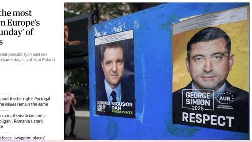 Prezidențialele din România, pe prima pagină în The Guardian: "Turul doi al alegerilor din România, cel mai crucial din „Super Duminica” electorală a Europei"