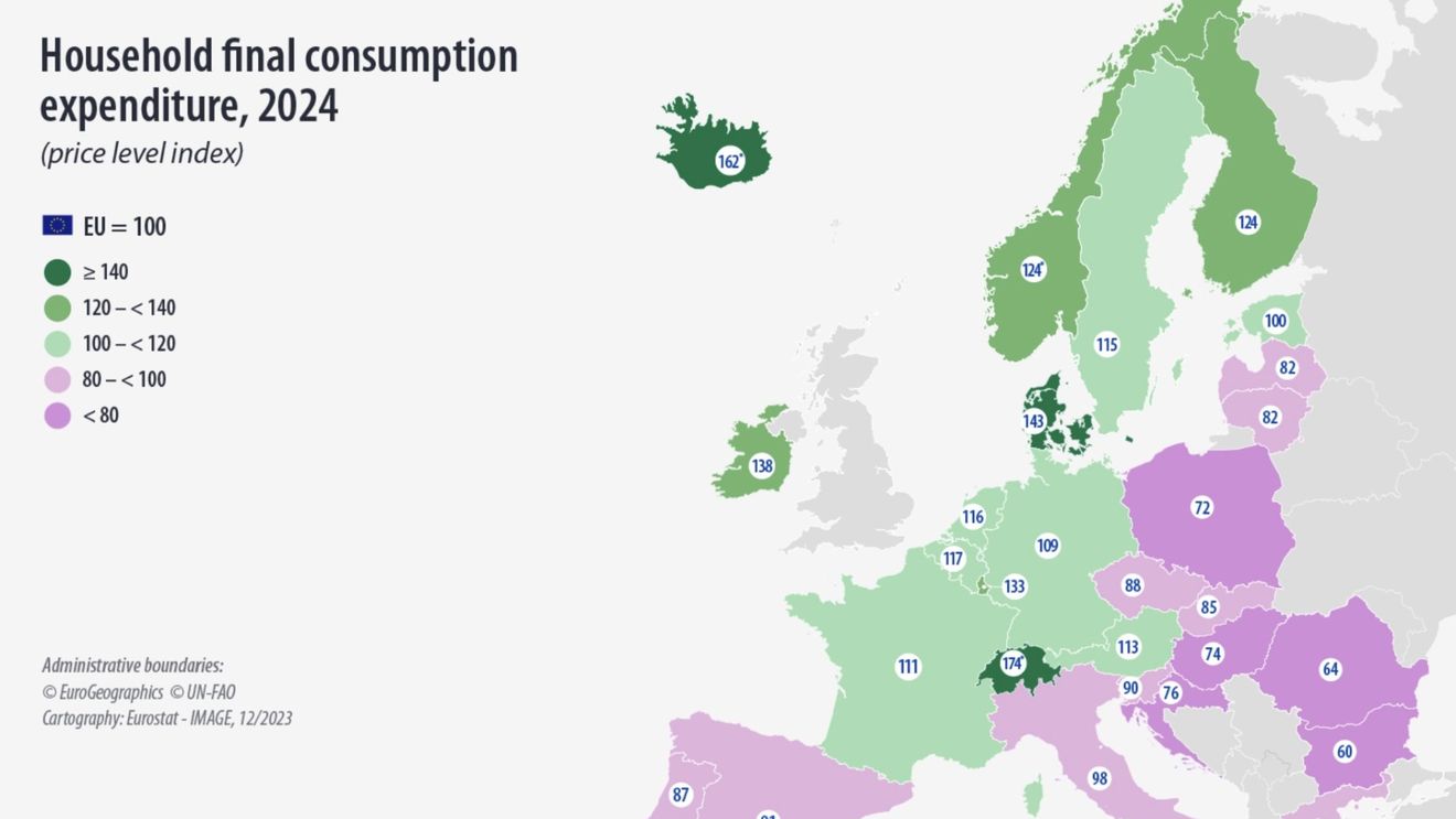 Costul vieții: Care sunt cele mai ieftine și cele mai scumpe țări din Europa? / Bulgaria și România, cele mai ieftine din UE