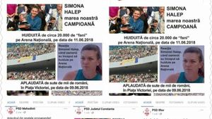 VIDEO Operațiune de intoxicare fără precedent a PSD. Zeci de organizații județene au postat mesajul că Simona Halep a fost huiduită, nu Gabriela Firea