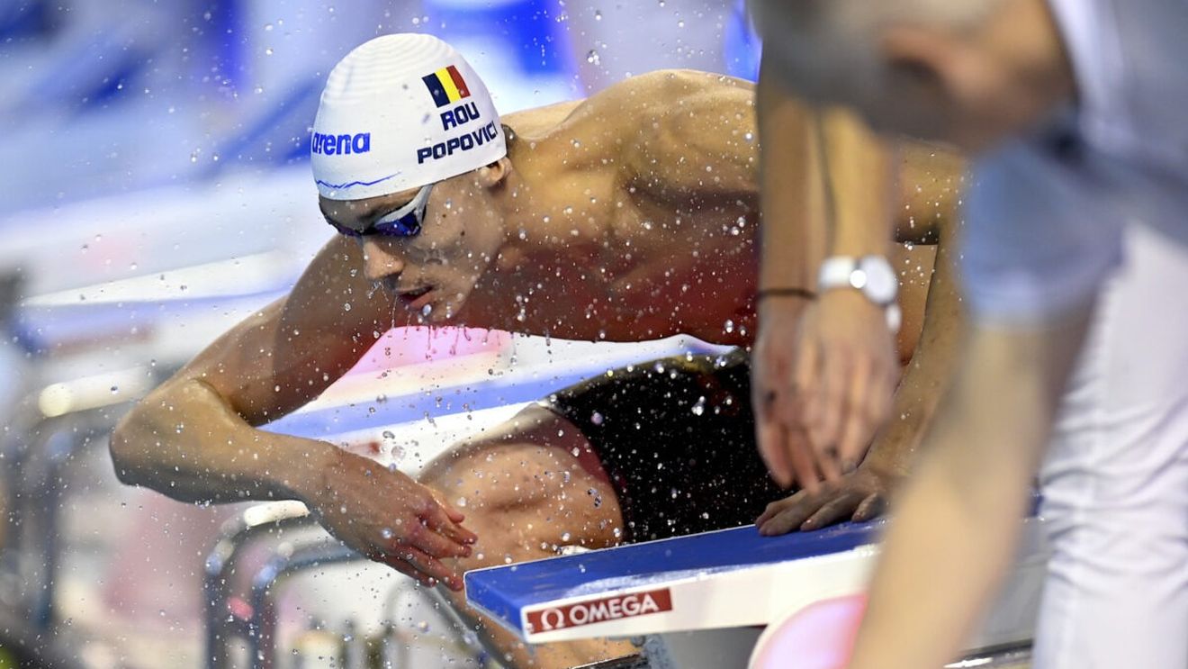 David Popovici a câştigat a doua oară consecutiv titlul european la 100 m liber