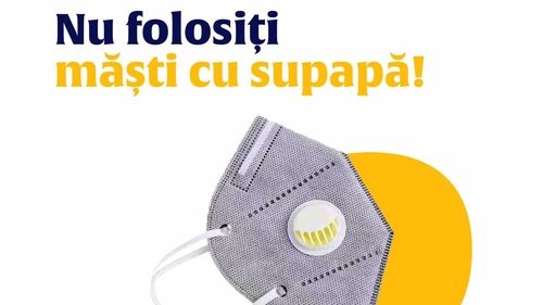 Ministerul Sănătății: Nu folosiți măști cu supapă, permit virusurilor să treacă