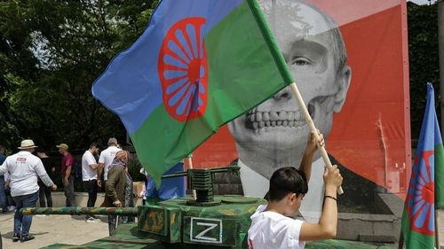 Protest în fața ambasadei Rusiei la București