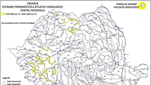 Cod galben de inundații în nordul și sud-vestul țării