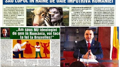 Temele unui atac extrem de dur împotriva lui Cioloș și USR-PLUS, într-un ziar editat de PMP: Soros, secta lui Bivolaru, anti-creștinismul și parteneriatul civil. Candidatul Cristian Lungu susține că ”Sunt profesori care le spun copiilor că este bine să fie homosexuali”