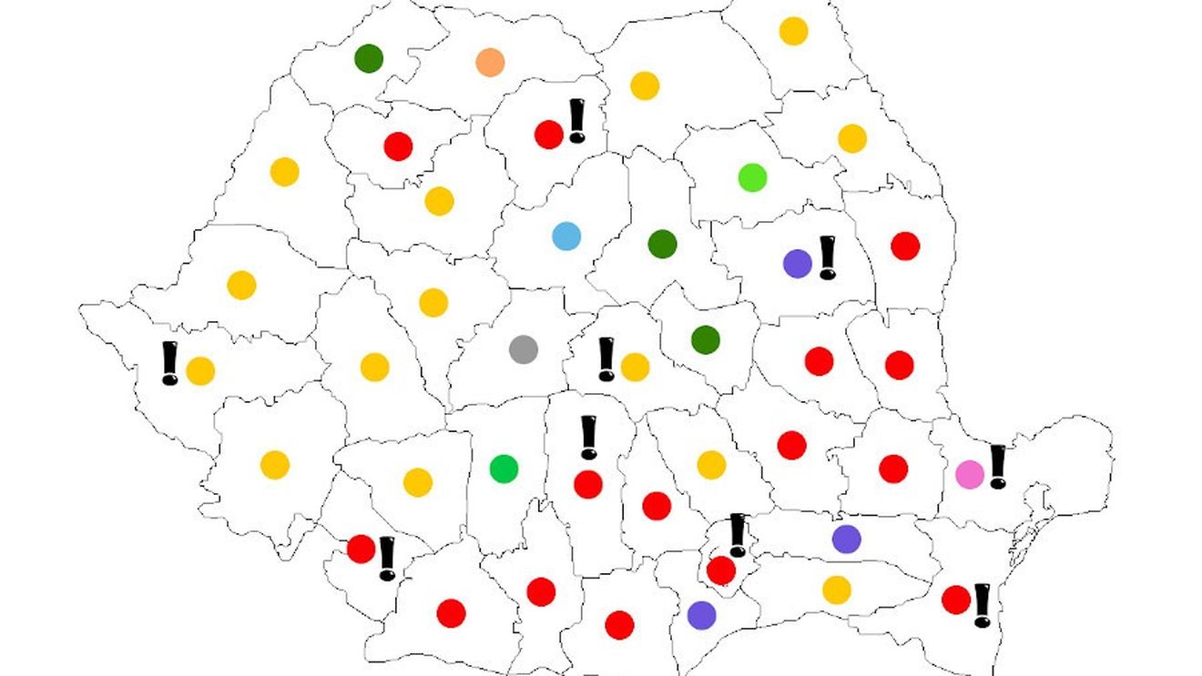 HARTA politică a municipiilor reședință de județ / Unde se duc cele mai strânse bătălii pentru funcția de primar/ Cine controlează acum politic marile orașe