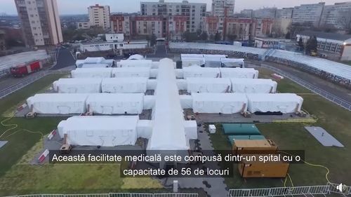 Tur video în spitalul construit pe stadionul din Constanța unde vor fi tratați bolnavii cu forme ușoare de coronavirus