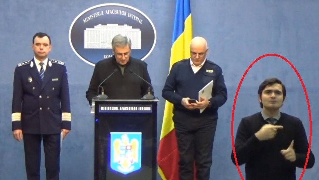 Cine este Bogdan, cel care traduce în limbaj mimico-gestual anunțurile autorităților legate de coronavirus