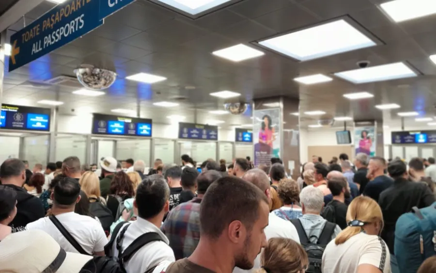 Inghesuiala pasapoarte aeroportul Otopeni Henri Coanda