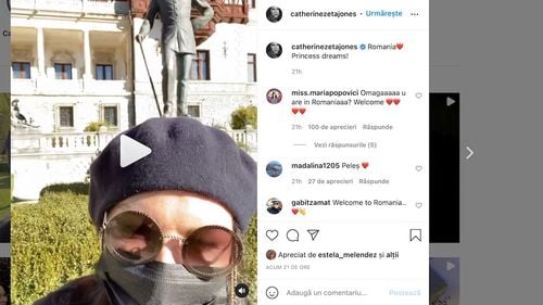 VIDEO Catherine Zeta-Jones, la Castelul Peleș: Dacă aș fi o prințesă, aici mi-aș dori să locuiesc