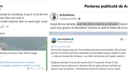 Maraton al dezinformării după drona explodată în Portul Constanța: Social media, inundate cu fake-uri care au strâns milioane de vizualizări / ”Ucraina a atacat intenționat România”