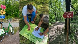 FOTO Trei trasee de biciclete deschise publicului în Pădurea Băneasa / Rute marcate în culori diferite, în funcție de dificultate