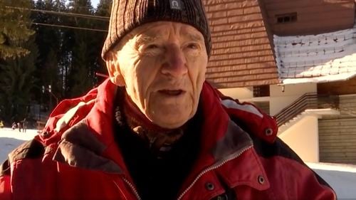 Veteranul pârtiilor din Poiana Brașov: La 96 de ani, Gheorghe Eftimie încă învață oamenii să schieze / ”Nici pe departe nu mai seamănă schiul de acum 90 de ani cu cel de acum”