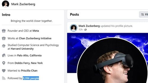 Probleme pentru rețeaua Facebook, care afișează greșit numărul de urmăritori. Contul lui Mark Zuckerberg a rămas cu doar 9.900 de followers