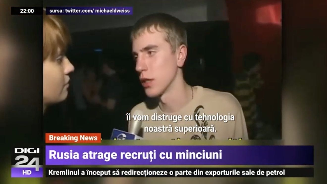 Gafă la Digi24: ”Dimitri” din clipul ”very bad music”, extrem de viralizat pe Youtube, transformat într-un recrut rus / O discuție despre muzică, modificată prin subtitrare într-una despre război / UPDATE Cosmin Prelipceanu le-a cerut scuze telespectatorilor