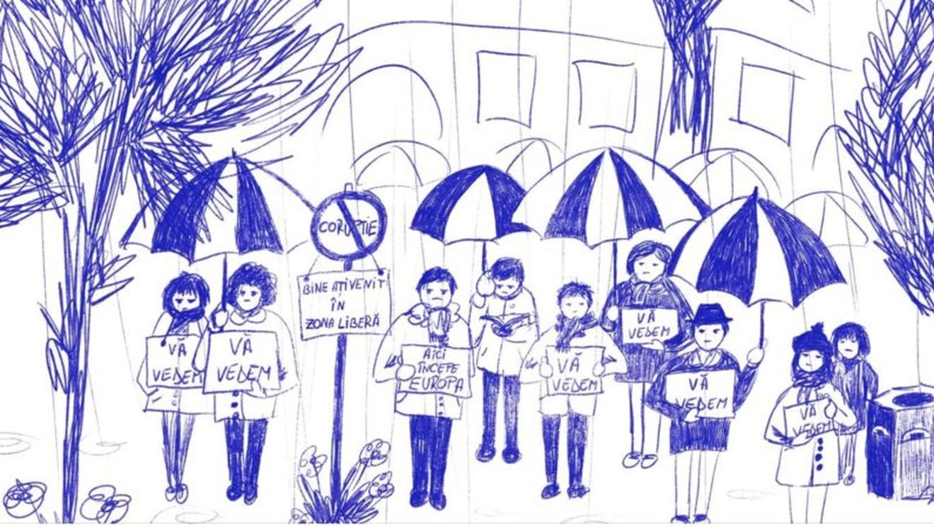 ”Vă vedem din Sibiu”, mișcarea care, vreme de un an, a protestat tăcut zi de zi în fața sediului PSD, a lansat ”Declarația de la Sibiu”: Aici începe Europa