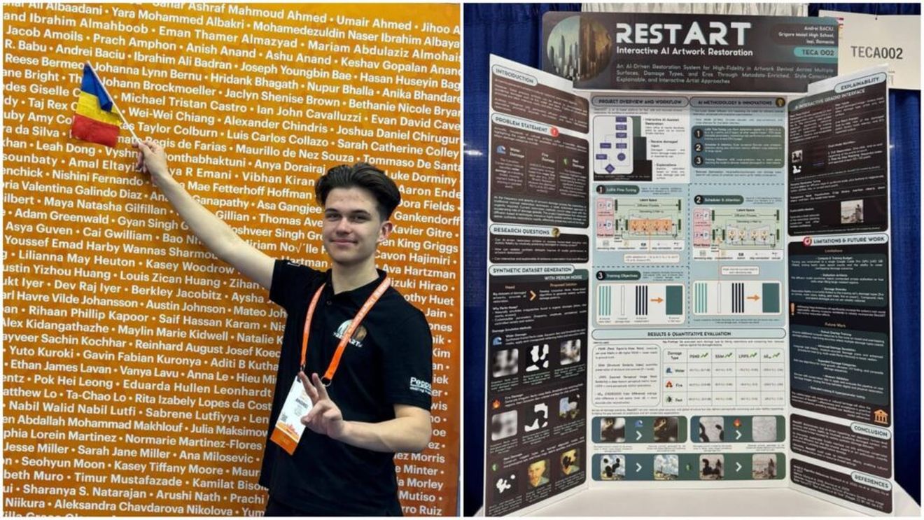 Restaurarea artei cu ajutorul inteligenței artificiale / Un elev de la Liceul de Informatică din Iași a creat un program care reface operele de artă