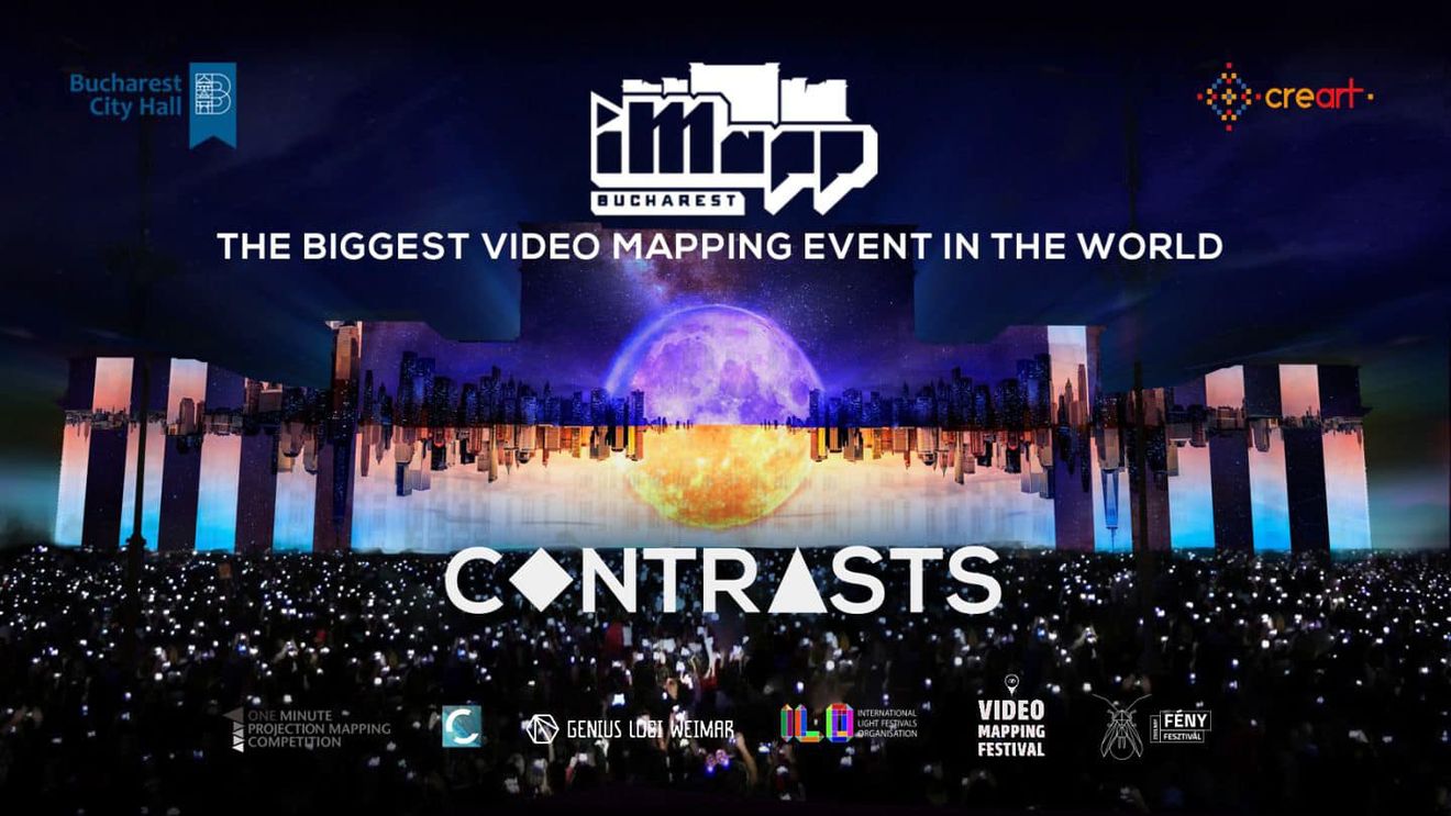 Show de artă și tehnologie: iMapp Bucharest – Winners League revine la București, în Piața Constituției, pe 23 septembrie 2023, cu tema CONTRASTS