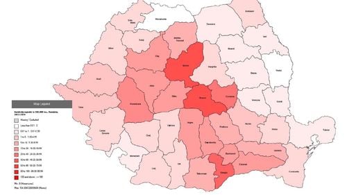 Încă două decese din cauza rujeolei și peste 450 de îmbolnăviri în ultima săptămână / Epidemia s-a extins în 39 de județe, plus Capitala / Harta cazurilor