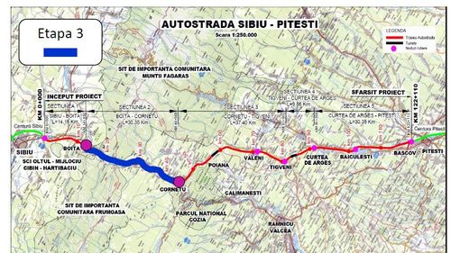 Al treilea tunel de pe secțiunea Boița - Cornetu a Autostrăzii Sibiu - Pitești a intrat în lucru