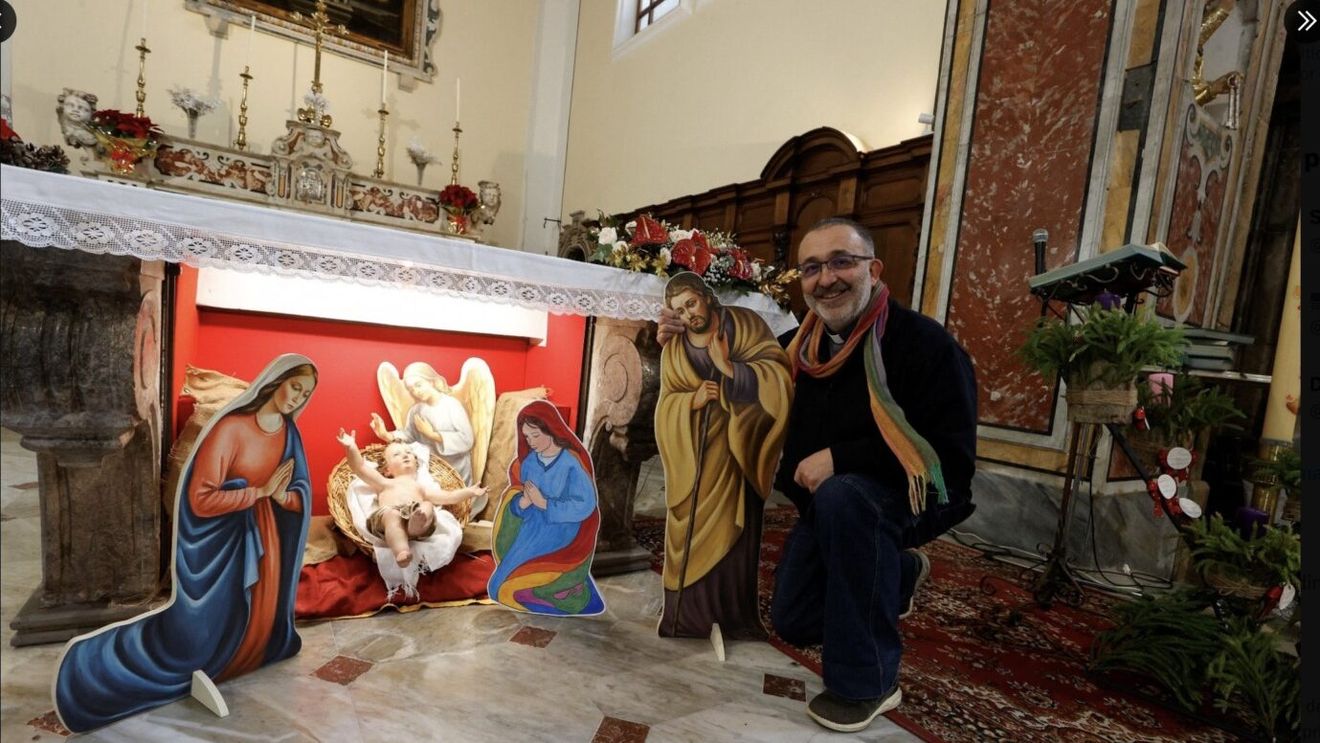Scandal  în Italia, după ce într-o biserică pruncul Iisus a fost portretizat cu două mame: „Familiile nu mai sunt doar tradiționale”