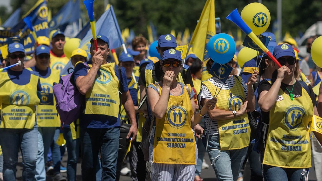 Sindicaliştii din Sănătate şi Educaţie vor protesta luni în faţa Parlamentului