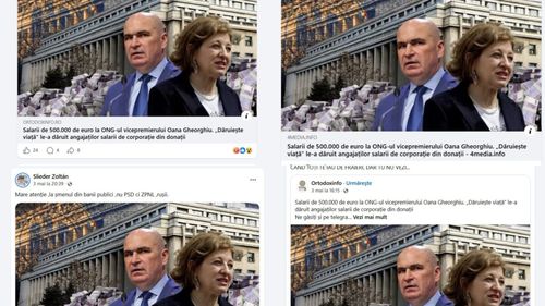 UPDATE Cum a fost rostogolită în social media manipularea despre “salariile de 500.000 de euro de la Dăruiește Viață” în plină criză guvernamentală / Instanțele au sancționat campania de denigrare împotriva asociației cofondate de Oana Gheorghiu