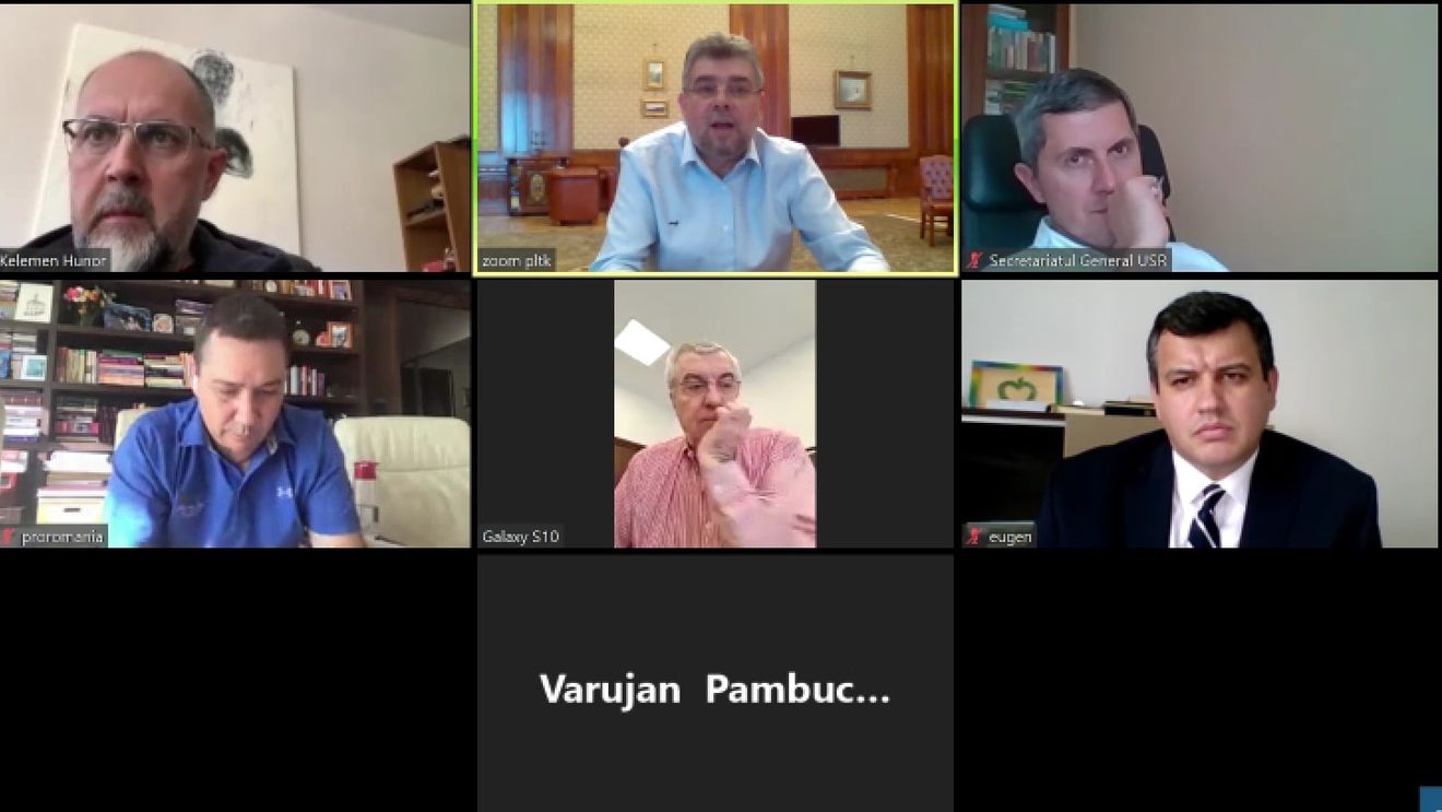 Ciolacu, Barna, Tăriceanu, Kelemen, Ponta și Tomac au avut o discuție online pe tema crizei din sănătate și a efectelor sale economice / Ludovic Orban nu a participat