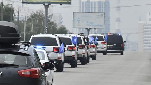 Mai mulți inspectori AIEA, observați în timp ce părăsesc centrala nucleară Zaporojie. Rafael Grossi, citat de presa rusă: „Lucrurile cheie pe care trebuia să le văd, le-am văzut. Am reușit să adunăm foarte multe informații”