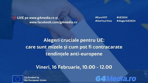 CONFERINȚĂ G4MEDIA Vineri, 16 februarie: Alegeri cruciale pentru UE - Care sunt mizele și cum pot fi contracarate tendințele anti-europene