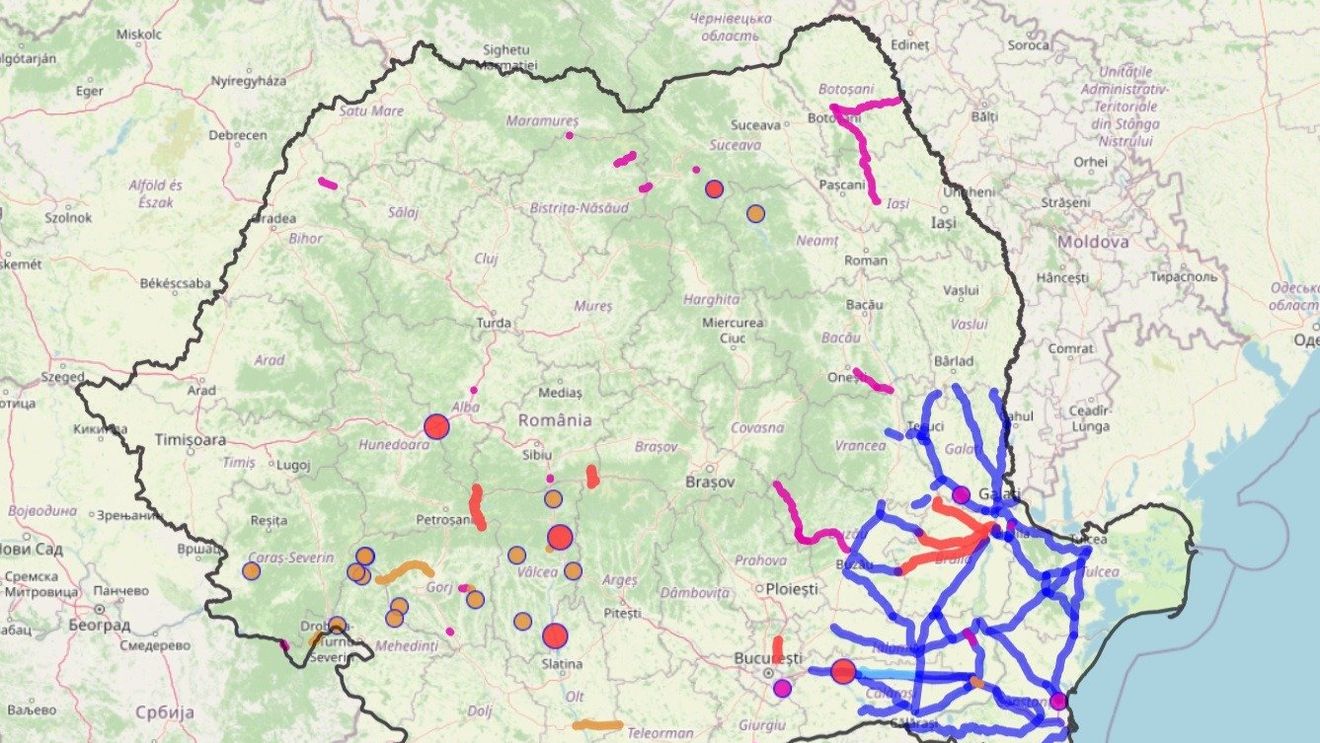 HARTĂ online cu autostrăzile și drumurile naționale închise din cauza viscolului