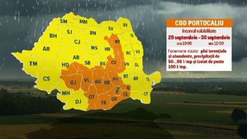 HARTA. Autoritățile sunt în alertă. Ciclonul mediteranean aduce ploi și furtuni. Sudul României este vizat în mod special