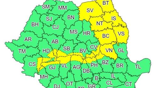 20 de județe sub Cod Galben e intensificări susţinute ale vântului