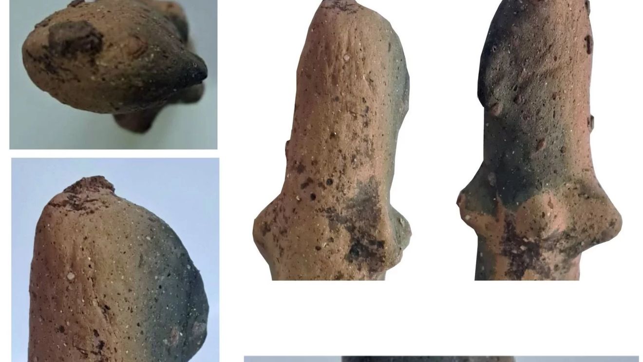 FOTO Figurină feminină veche de peste 7.500 de ani, descoperită de arheologi în apropierea municipiului Sfântu Gheorghe / Statueta a fost găsită, printre fragmente de vase, urme de lut ars şi cărbune