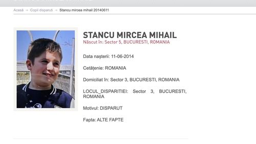 UPDATE Minorul în vârstă de 11 ani a fost găsit, în urma mesajului de alertă transmis de Poliția Capitalei la nivelul Capitalei