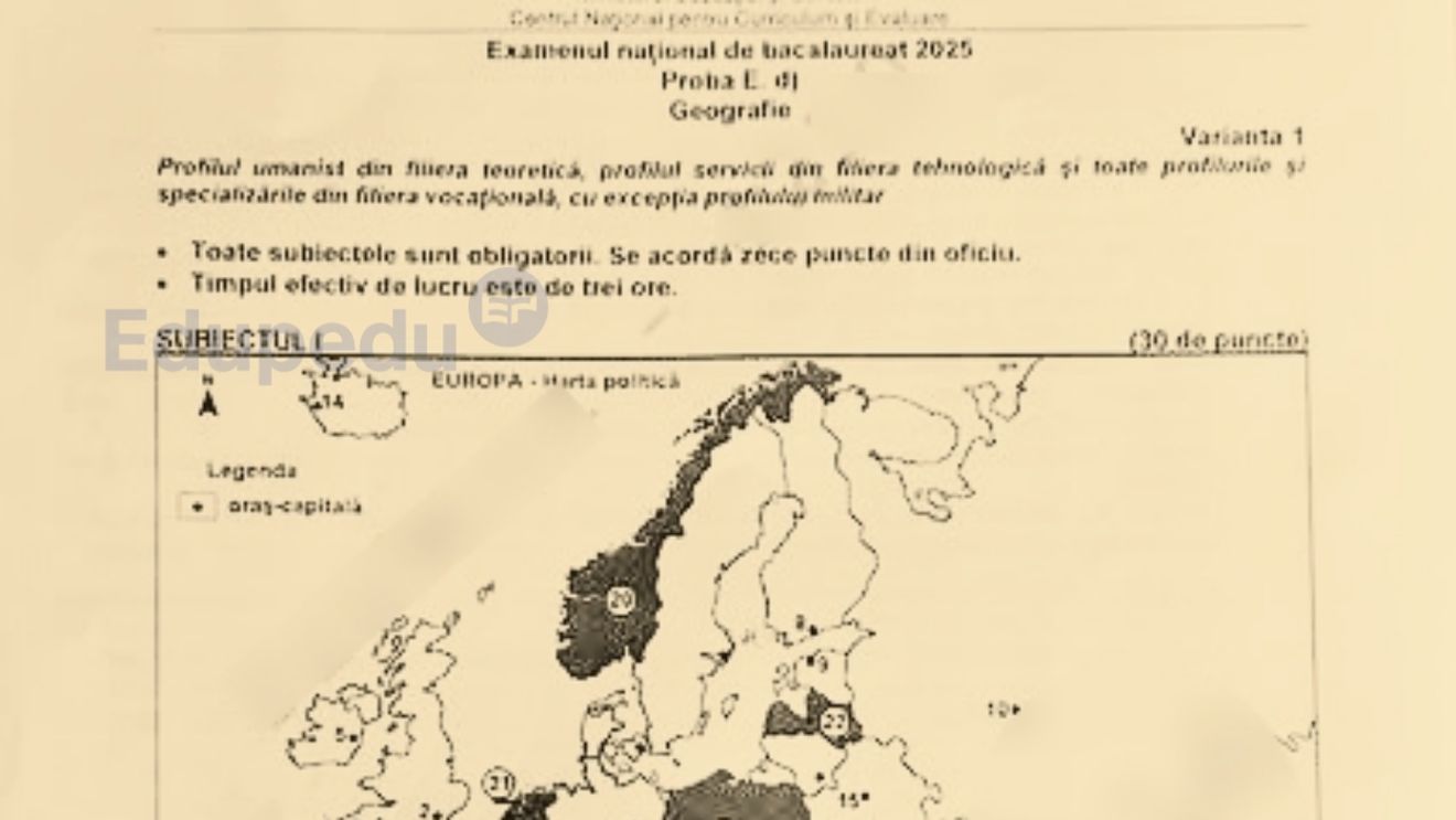 Subiecte Geografie BAC 2025
